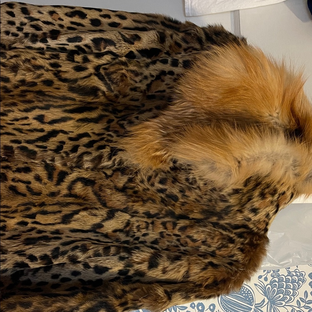 Adrienne Landau Faux Fur Coat in Brown and Black cheetah print